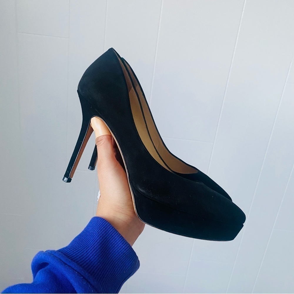 Jimmy Choo Black Suede Leather Cosmic Platform Size 38 - Picture 4 of 7